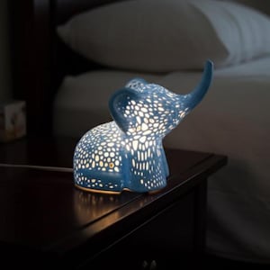 Boho Elephant Accent Lamp, Geometric Nursery Night Light, Wildlife Home Decor, Zen Gift, Elephant Lover Decor, Unique, shown in another listing view highlighting visible design details.