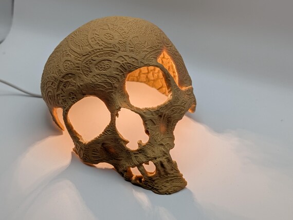 Sunken Skull Lamp, Gothic Table Lamp, Multiple Colors, shown in listing image 6 with additional visible details or options.