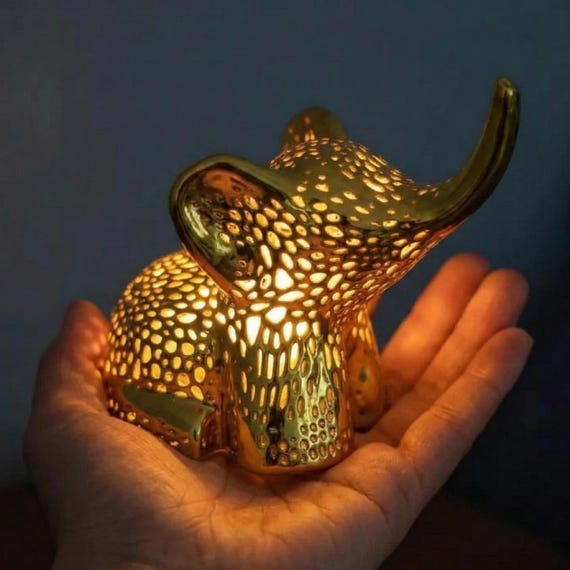 Boho Elephant Accent Lamp, Geometric Nursery Night Light, Wildlife Home Decor, Zen Gift, Elephant Lover Decor, Unique, shown in listing image 4 with additional visible details or options.