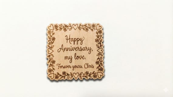 ADD-ON ONLY Wood Gift Message Personalized Note - Engraved Wood Tag - Custom Gift Card - Wood Magnet Gift