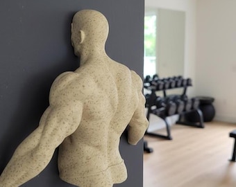 Muscular Back Sculpture: Stone/Marble Finish Anatomy Art