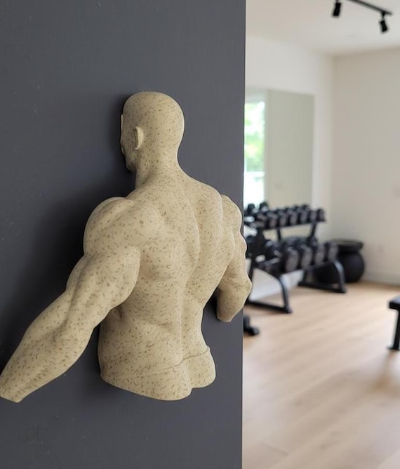 Muscular Back Sculpture: Stone/Marble Finish Anatomy Art