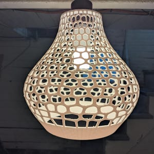 Honeycomb Pendant Light, 9-Inch Geometric Lampshade, Modern Boho Ceiling Fixture