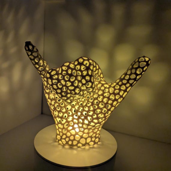 ASL I Love You & Shaka Sign Accent Lamp: Custom Color Ambiance Light, shown in another listing view highlighting visible design details.