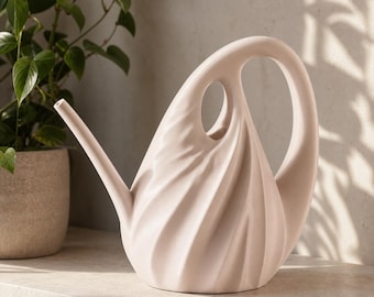 TideArc Sculptural Watering Can, Modern Indoor Plant Watering Vessel, Long Spout Houseplant Care, 2 Sizes, 30 Colors
