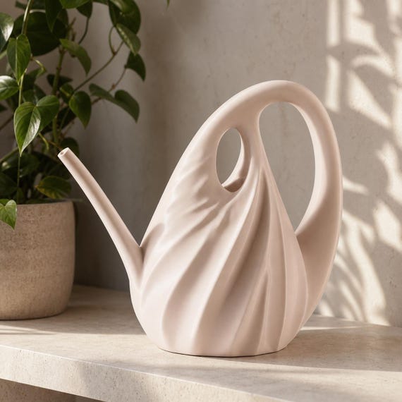 TideArc Sculptural Watering Can, Modern Indoor Plant Watering Vessel, Long Spout Houseplant Care, 2 Sizes, 30 Colors