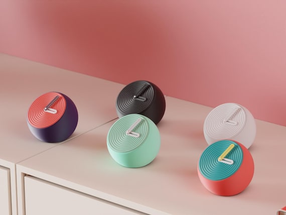 Pebblewave Spherical Desk Clock, Modern Matte Timepiece, Colorful Home Decor, Housewarming Gift