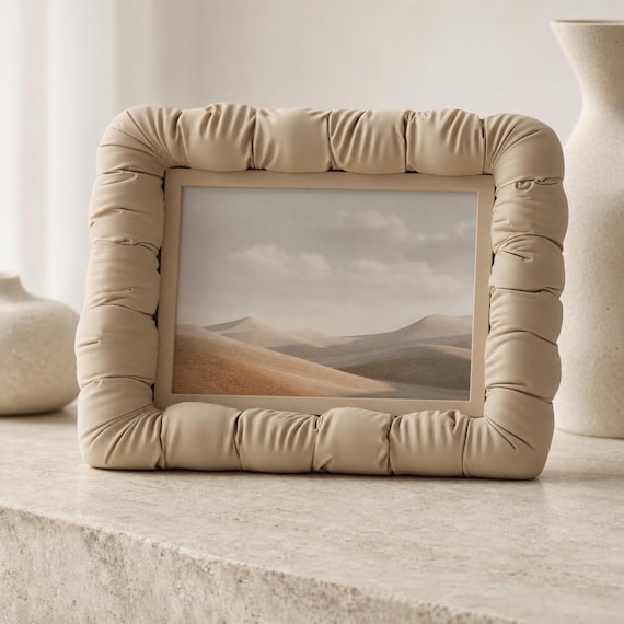 HushFold Soft Curve Picture Frame, Sculptural 4x6 Photo Frame, Tabletop or Wall Display, 25 Matte Colors