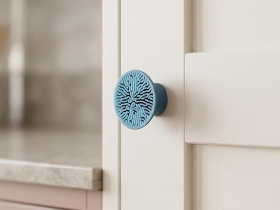 Reefline Textured Cabinet Knob, Matte Drawer Pull, Modern Furniture Hardware
