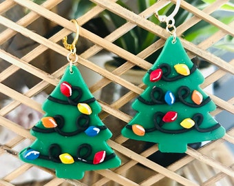 Festive Christmas Tree Earrings