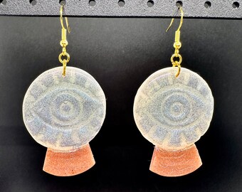 All Seeing Eye Crystal Ball Earrings