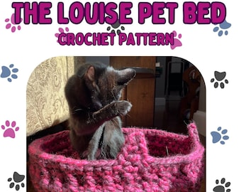 Patrón de crochet para cama de mascota Louise, ¡APROBADO POR GATOS! Patrón de crochet, patrón de crochet para mascotas, cama para perros, cama para gatos