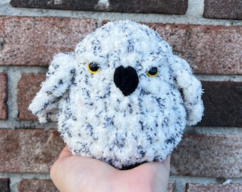 Snowy Owl Plushie, snowy owl, owl, crochet owl plushie