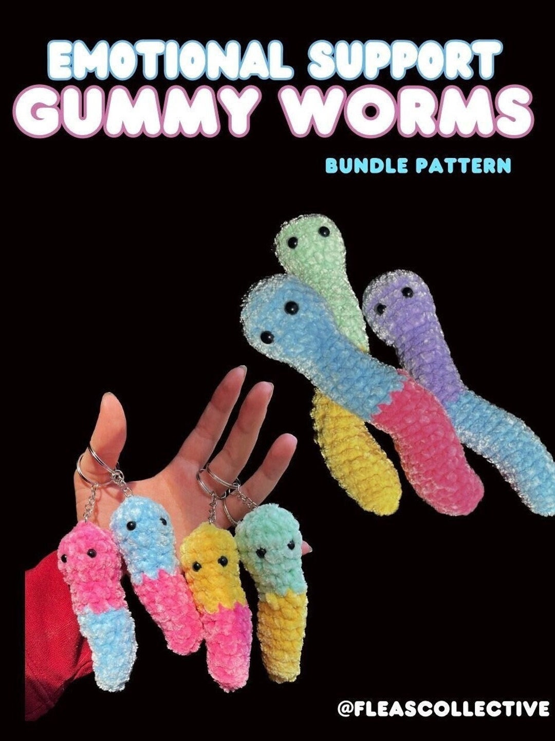 Emotional Support Gummy Worm Crochet Pattern - Etsy