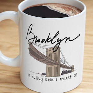 Brooklyn Bridge Ceramic Mug, Brooklyn Is Calling Mug, Brooklyn Pride Mug, Brooklyn Heritage Merch, Proud Brooklynite Gift, Brooklyn NY Mug