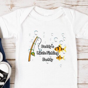 Daddy&#39;s Fishing Buddy, Infant Baby Bodysuit, Baby Shower Gift, Fishing Lover&#39;s Baby Gift, Baby Fisherman, Infant Fisherman, Love to Fish