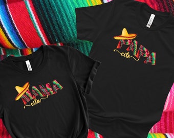 Mamacita Papacito T-Shirt, Mexican Mama and Papa Shirt, Cinco de Mayo Couples Shirt, Mexican Fiesta Party Shirt, Fiesta Sistercita Tee