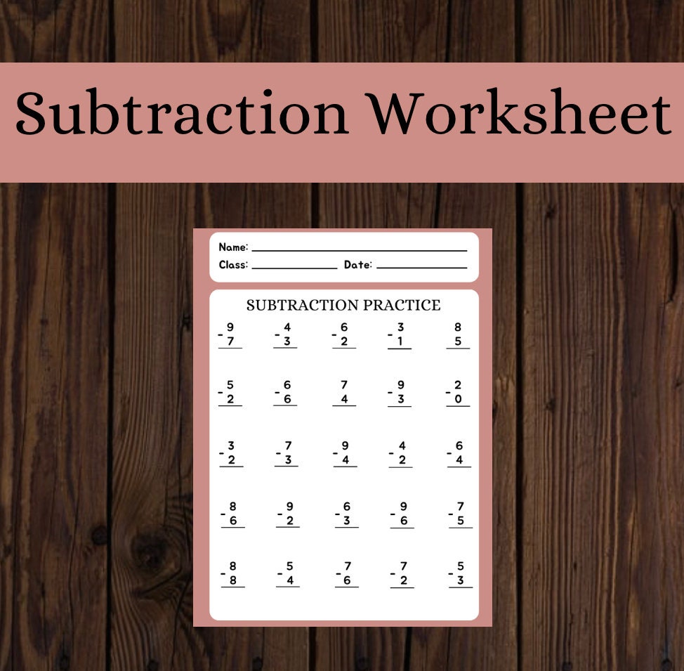 Printable Subtraction Skills, Subtraction Drills, 1st Grade Subtraction ...