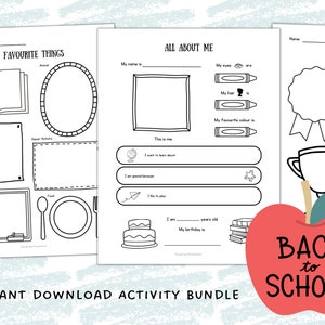 Back to School Activity Bundle | Printable | First Day of School | Homeschool | School Memories | Preschool