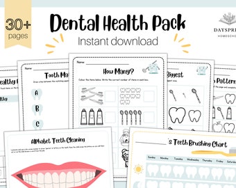 Preschool Dental Health Pack | Printable Worksheets | Homeschool | Tracing | Fine Motor | Crafts