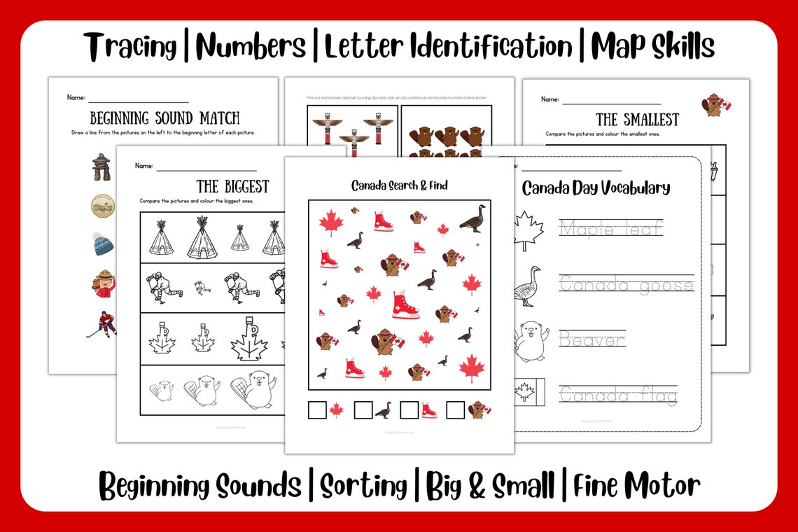 Canada Day Activity Bundle | Preschool | Printable | Unit Study - Etsy