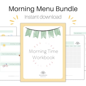 Morgen-Menü-Bundle | Homeschool Ressourcen | Vorschule druckbare | Kalender Fähigkeiten | Vorschrift