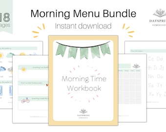 Morning Menu Bundle | Homeschool Resources | Preschool Printable | Calendar Skills | Prewriting