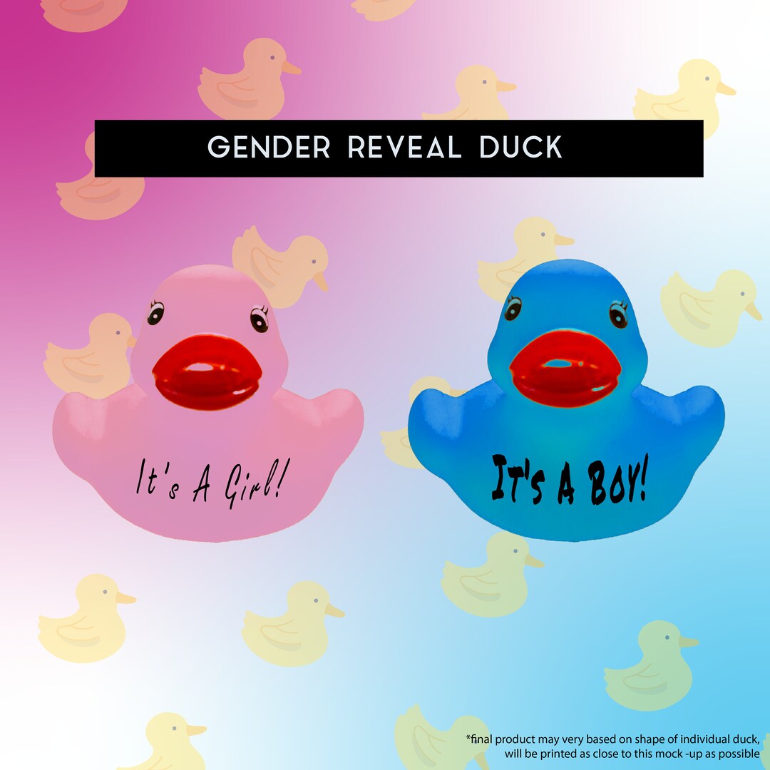 Gender Reveal Duck Custom Rubber Duck Gender Reveal Party. Etsy