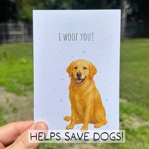 Funny Dog Love Card, Eco Friendly Greeting Card, Recycled Pet Card for Him Her, Cute Pun Anniversary Card, Watercolor Dog Valentine Card
