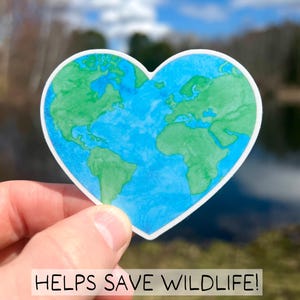 Jordens hjärta-klistermärke, jordkärleksdesign, miljövänligt klistermärke, stöd vår planet, ingen planet B, planetkärlek, en jord, miljöklistermärke