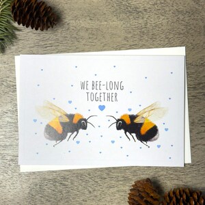 Biglietto di San Valentino Bumblebee, biglietto con gioco di parole Bumblebee, biglietto ape acquerello, biglietto di auguri riciclato, conservazione della fauna selvatica, biglietto anniversario ape