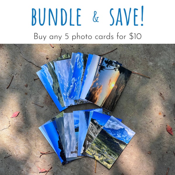 Nature Greeting Card Bundle, Photo Greeting Card, Landscape Photo Card Bundle, Recycled Greeting Card, Travel Photo Card Bundle