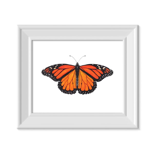 Monarch Butterfly Digital Print, Monarch Butterfly Wall Art, Save the Monarch Butterflies, Wildlife Conservation Art, Monarch Butterfly Gift