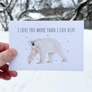 Kaart ijsbeer woordspeling, kaart ijsbeer knuffelt, kaart aquarel ijsbeer, kaart beer verjaardag, kaart ijsbeer, natuurbehoud, liefdeskaart ijsbeer