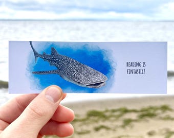 Aquarell Walhai Lesezeichen, Bedrohte Arten Lesezeichen, Walhai Liebhaber Geschenk, Walhai Lustiges Lesezeichen Für Tierliebhaber