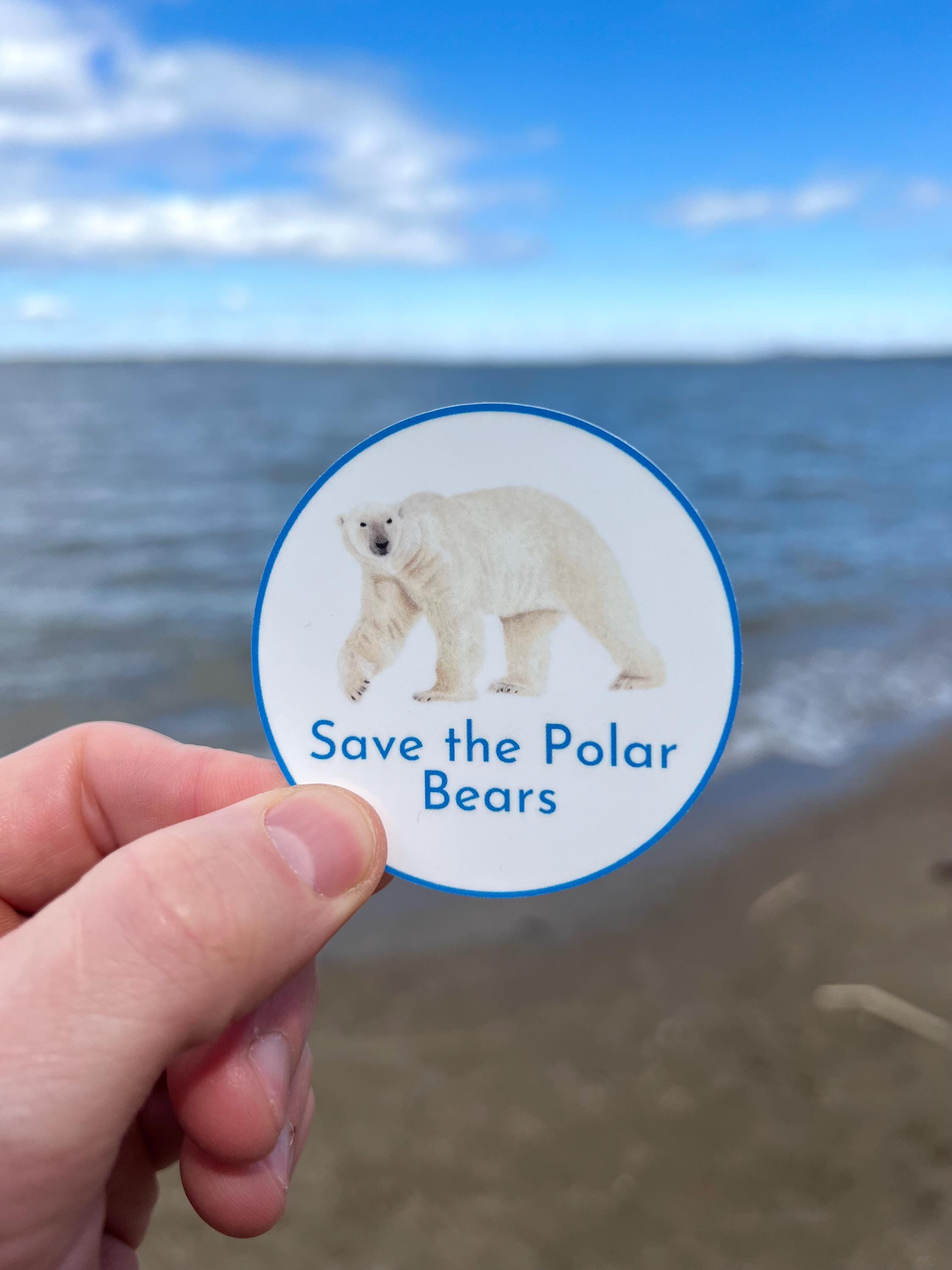 Watercolor Polar Bear Sticker, Polar Bear Lover Gift, Save the Polar ...