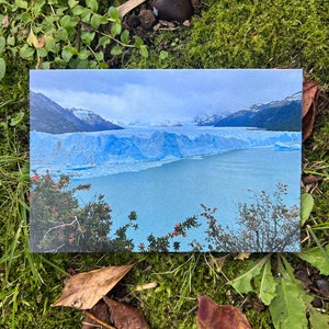 Cartão fotográfico da geleira Patagônia, cartão fotográfico do Lago Patagônia, cartão comemorativo Patagônia, cartão reciclado, cartão comemorativo Glaciar