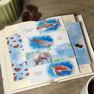 Endangered Wildlife Bookmarks, Wildlife Pun Bookmarks, Watercolor Animal Lover Gift, Funny Bookmark For Animal Lover, Wildlife Lover Gift