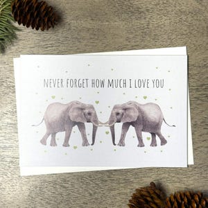 Kaart olifant woordspeling, kaart olifant verjaardag, kaart aquarel olifant, kaart gerecycled, kaart wildbehoud, kaart olifant valentijnskaart