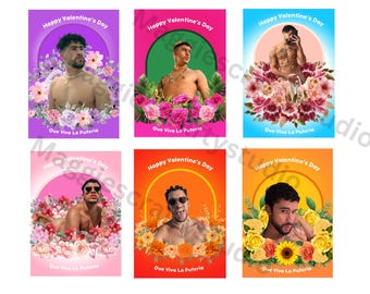 Printable Bad Bunny Valentine's Cards PNG