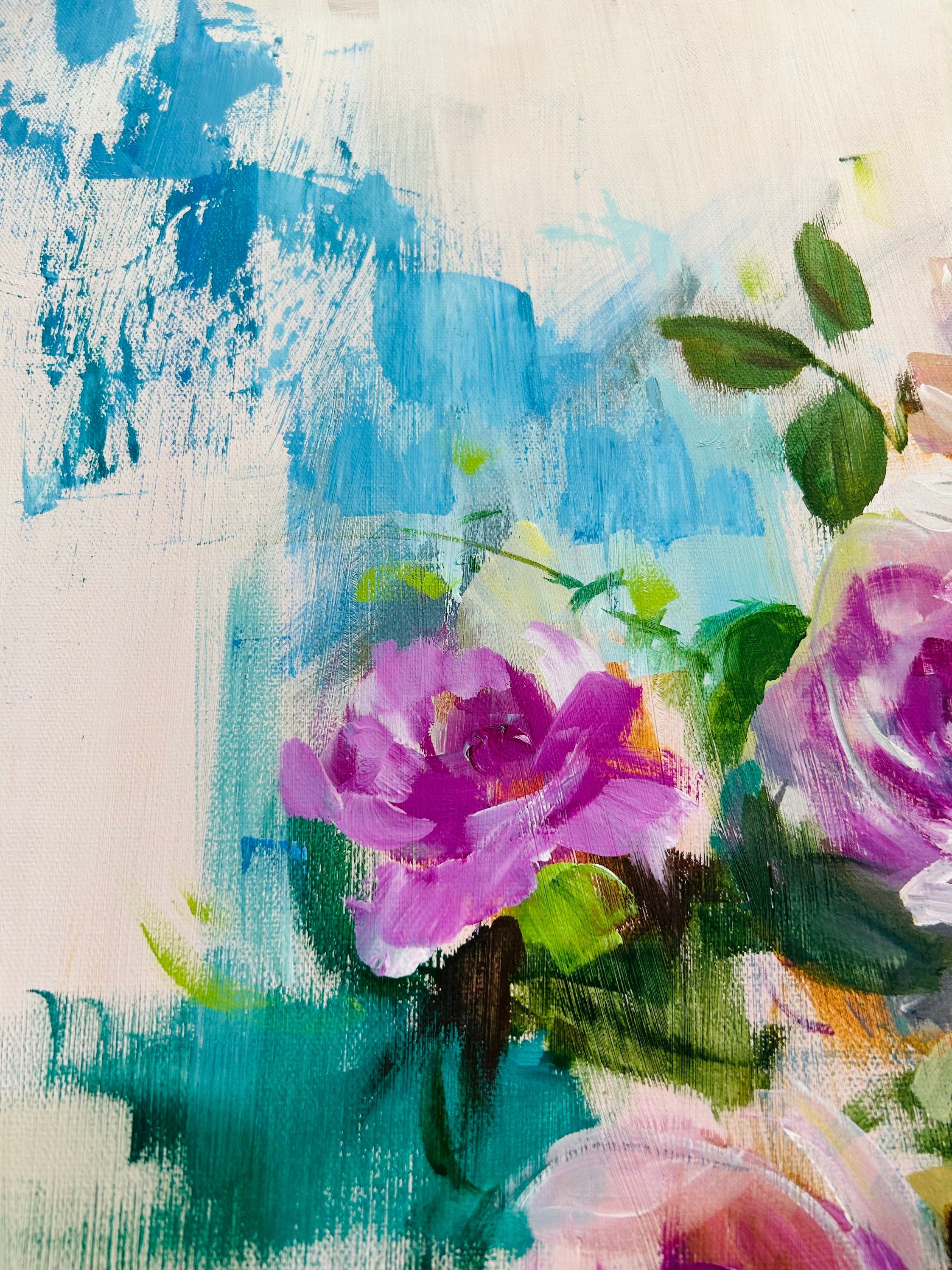 Custom Acrylic Roses on Canvas - Etsy