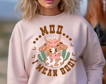 Halloween Shirt, Moo... I Mean Boo Sweatshirt, Halloween Cow Shirt, Funny Halloween Shirt, Halloween Gifts, Spooky Cow Shirt,Ghost Cow Shirt