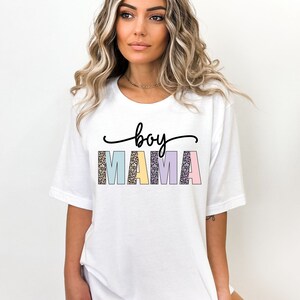 Boy Mama Leopard Retro Shirt, Boy Mom Shirt, Boy Mama Gift, Mother&#39;s day shirt, Mom of Boys Shirt, Mothers day gift, Cute Boy Mama Shirt