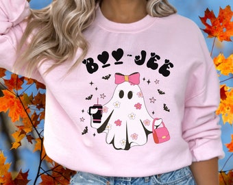 Halloween Ghost Sweatshirt, Boo Jee Shirt, Cute Ghost Shirt, Spooky Season Ghost Sweater, Spooky Vibes Fall Shirt, Halloween Gifts,Halloween