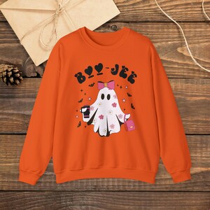 Halloween Ghost Sweatshirt, Boo Jee Shirt, Cute Ghost Shirt, Spooky Season Ghost Sweater, Spooky Vibes Fall Shirt, Halloween Gifts,Halloween Orange
