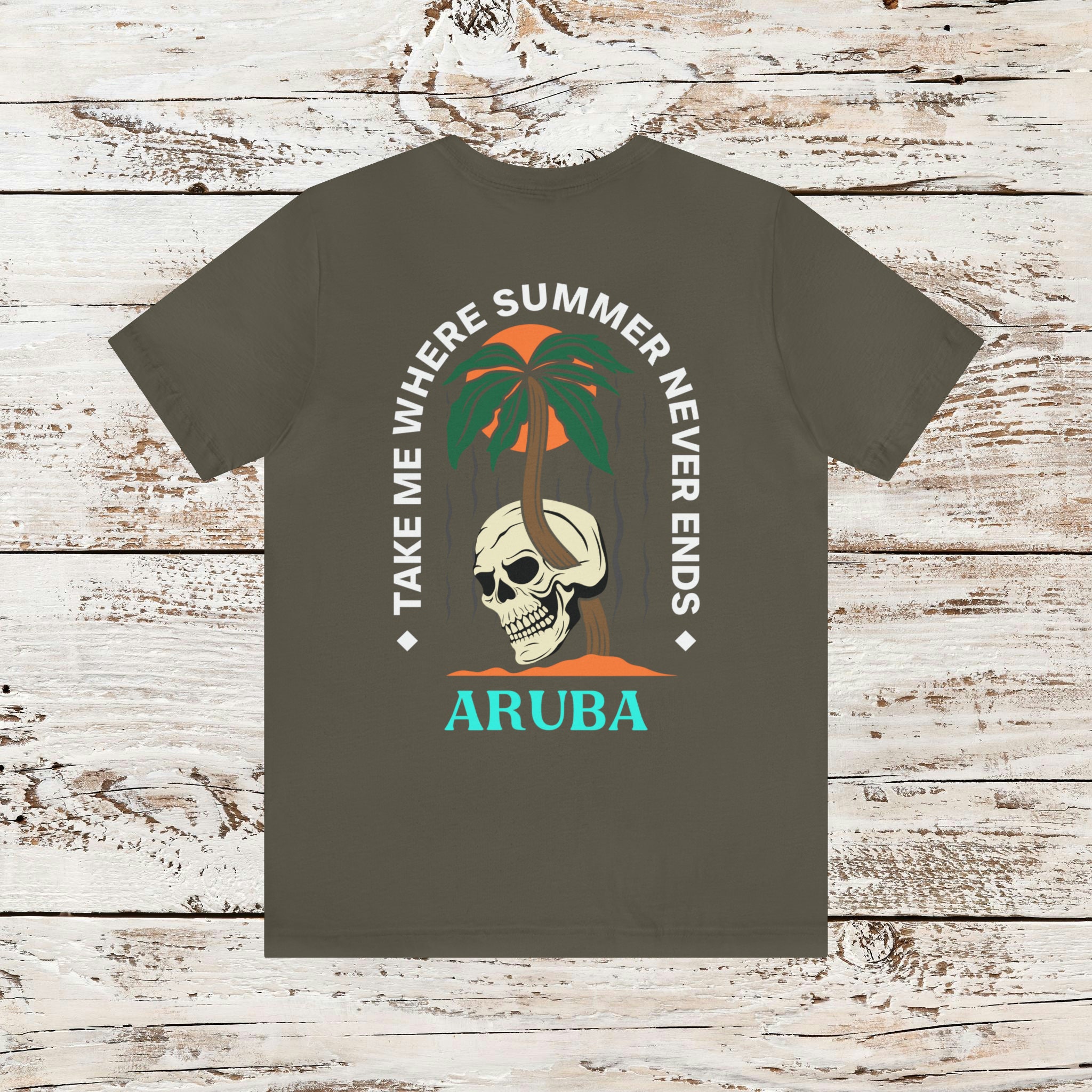 T-shirt Blanc Aruba Caribbean Dream Motif Homme XL Occasion