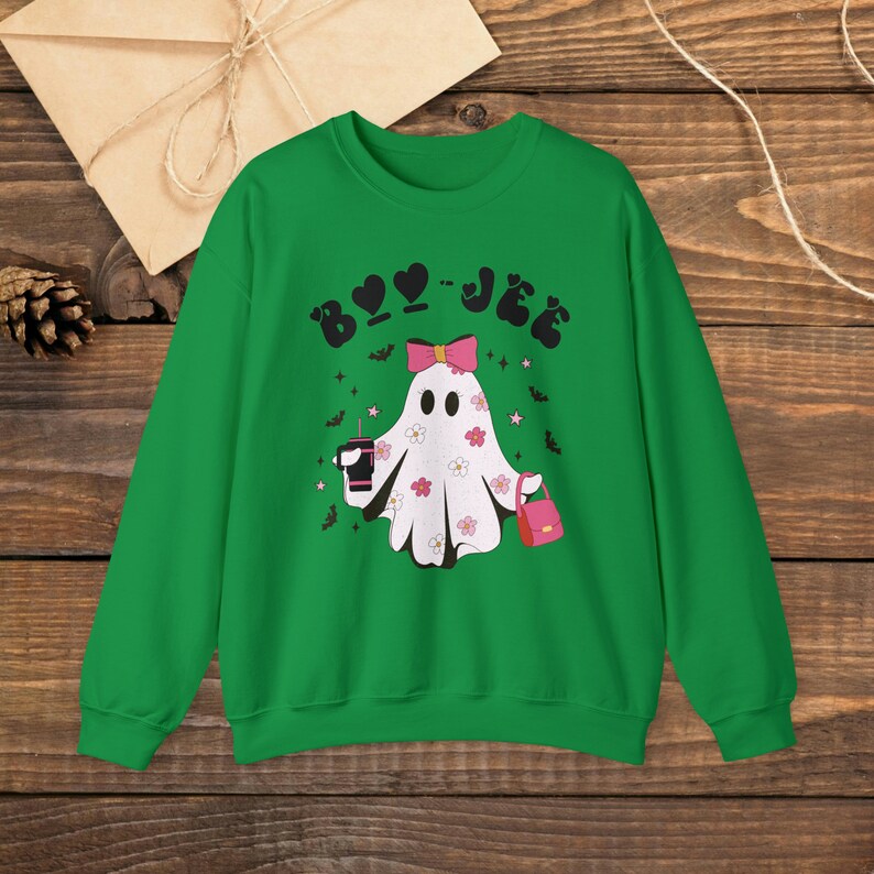 Halloween Ghost Sweatshirt, Boo Jee Shirt, Cute Ghost Shirt, Spooky Season Ghost Sweater, Spooky Vibes Fall Shirt, Halloween Gifts,Halloween Irish Green