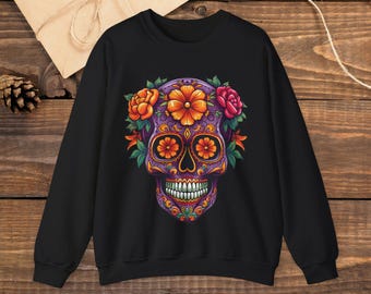 Sugar Skull shirt,Dia De Los Muertos Shirt, Sugar Skull T-Shirt, Flowered Skull Shirt,Halloween Group Shirt, Halloween Shirt, Halloween Tee