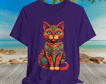 Cute Cat Shirt, Mandala Cat Shirt, Floral Cat Shirt, Animal Lovers Shirt, Cat Lover Shirt, Gift for Cat Lover, Unisex Gift, Mandala Cat