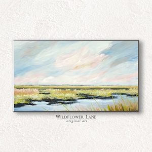 Samsung Frame TV Art - Modern Bright Coastal Marshes Landscape - Instant Digital Download
